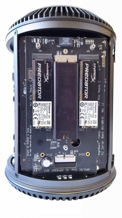 AngelShark Carrier board™ for Mac Pro late 2013 cylinder storage upgrade by M.2 PCIe SSD AngelShark Carrier board™ for Mac Pro late 2013 cylinder storage upgrade by M.2 PCIe SSD